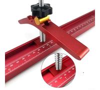 Plaque de pression de serrage à fente en T pour scies de table et établis en T - Alliage d'aluminium 120 x 156 mm (4,72 x 6,14 pouces), rouge, Quick-Rel(type coulissant)