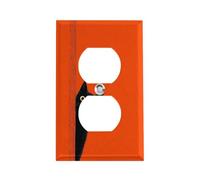 Plaque de prise murale avec un adorable chat noir qui regarde derrière la porte, plaque pour interrupteur double, plaque pour prise simple ou double