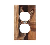 Plaque de prise murale conviviale avec motif d'âne qui regarde, plaque murale simple pour interrupteur double, plaque de prise simple ou double.