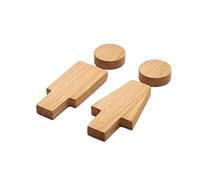 Plaque de Propreté Porte Panneaux de porte salle bains en bois massif, 2 pièces/se, décoration toilettes Antique, plaque signalisation WC, auto-adhésive(Color 2)