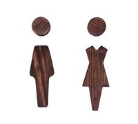 Plaque de Propreté Porte Panneaux de porte salle bains en bois massif, 2 pièces/se, décoration toilettes Antique, plaque signalisation WC, auto-adhésive(Color 5)