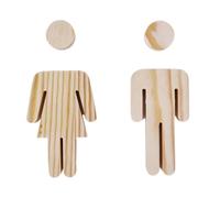 Plaque de Propreté Porte Panneaux de porte salle bains en bois massif, 2 pièces/se, décoration toilettes Antique, plaque signalisation WC, auto-adhésive(Color 4)