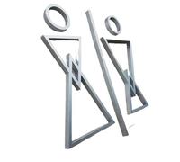 Plaque de Propreté Porte Stéréo personnalisé hommes et femmes décoration murale créative signalisation de toilette icône porte Wc signe plaque acrylique(Color-2)