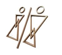 Plaque de Propreté Porte Stéréo personnalisé hommes et femmes décoration murale créative signalisation de toilette icône porte Wc signe plaque acrylique(Color-1)