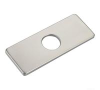 Plaque de protection carrée en acier inoxydable 304 compatible avec les robinets de lavabo de salle de bain à trois trous et à un trou (couleur soie brute)