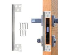 Plaque de Protection de Loquet de Porte, Plaque de Renfort en Forme de L de 17,8 cm, Plaque de Protection de Loquet de Porte de Sécurité en Acier Inoxydable pour Portes à Ouverture Extérieure
