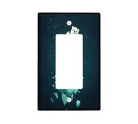 Plaque de protection décorative amusante en forme d'ours polaire sur glace, 1 interrupteur à bascule simple, pour enfant, animal amusant pour décoration de chambre à coucher, salle de bain, dessin
