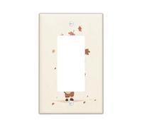 Plaque de protection décorative pour interrupteur à bascule unique en forme de lapin d'automne pour chambre à coucher, salle de bain, taille standard