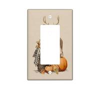 Plaque de protection d'interrupteur en forme de cerf d'automne, décoration d'automne marron rustique pour accessoires de maison, plaques murales en thermoplastique, taille standard à bascule simple