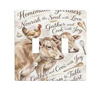 Plaque de protection double pour interrupteur à bascule en plastique beige de taille standard pour salon, chambre à coucher, maison, bureau