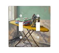 Plaque de protection en fer pour interrupteur de salle de bain - Réalisme vintage - En plastique jaune - Taille standard - Pour maison, salon, nouvel appartement