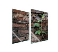 PLAQUE DE PROTECTION EN VERRE POUR CUISINE 2x35x52 BRIQUE