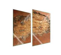 PLAQUE DE PROTECTION EN VERRE POUR CUISINE 2x35x52 BRIQUE