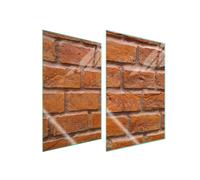 PLAQUE DE PROTECTION EN VERRE POUR CUISINE 2x35x52 BRIQUE
