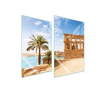 PLAQUE DE PROTECTION EN VERRE POUR CUISINE 2x35x52 PALMIERS