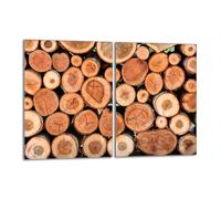 Plaque de protection en verre pour poêle 2x40x52 Bois