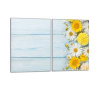 Plaque de protection en verre pour poêle 2x40x52 Camomille