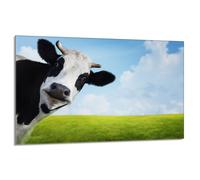 Plaque de protection en verre pour poêle 80x52 Vache