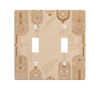 Plaque de protection géométrique double pour interrupteur, moderne et minimaliste, courbes sans plastique, beige, taille standard, pour maison, salon, nouvel appartement