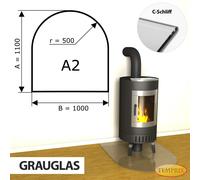 Plaque de protection pare-feu Temprix en verre 110x100 cm ESG Grauglas
