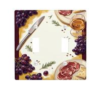 Plaque de protection pour double interrupteur de cuisine, couteau rustique et élégant, en plastique violet automne, taille standard, pour maison, salon, nouvel appartement