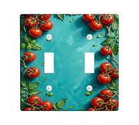 Plaque de protection pour double interrupteur de cuisine, motif feuilles de vigne naturelles vives, en plastique rouge d'été, taille standard, décoration pour maison, salon, nouvel appartement