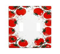 Plaque de protection pour double interrupteur de cuisine, motif feuilles de vigne rustique, été, rouge, taille standard, pour maison, salon, nouvel appartement