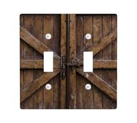 Plaque de protection pour double interrupteur de porte en bois, charnières vintage rustiques, sans plastique marron, taille standard, pour maison, salon, nouvel appartement