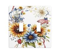 Plaque de protection pour double interrupteur mural en plastique jaune d'été - Taille standard - Pour nouvel appartement, maison, chambre à coucher, bureau