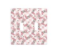 Plaque de protection pour interrupteur à bascule, 2 plaques murales de taille standard 11,4 x 11,4 cm, bottes de cowgirl à damier rose, double interrupteur, plaque décorative, cache-prise murale