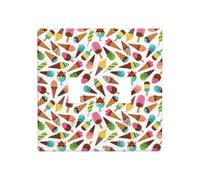 Plaque de protection pour interrupteur à bascule, 2 plaques murales de taille standard 11,4 x 11,4 cm, crème glacée, sucettes glacées, double interrupteur, plaque décorative pour prise de courant