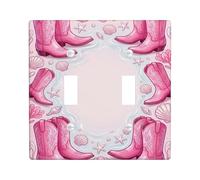 Plaque de protection pour interrupteur à bascule double motif bottes de cowboy, coquillages de plage occidentale, étoile de mer, pêche d'été, taille standard, pour chambre à coucher, salle de bain