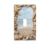 Plaque de protection pour interrupteur à bascule en plastique beige d'été de taille standard pour salon, chambre à coucher, bureau (simple)