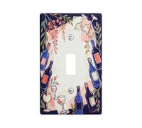 Plaque de protection pour interrupteur à bascule en plastique pour bouteille de vin et salle de bain Bleu marine Taille standard pour maison, chambre à coucher, bureau (simple)