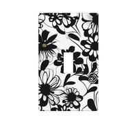 Plaque de protection pour interrupteur à bascule Motif fleurs noires et blanches Taille standard 11,4 x 7 cm