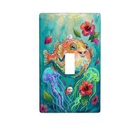 Plaque de protection pour interrupteur à bascule simple en plastique turquoise de taille standard pour salon, chambre à coucher, maison, bureau (simple)