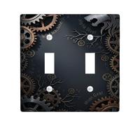 Plaque de protection pour interrupteur à double engrenage, steampunk industriel, branches de loup, sans bronze, taille standard, pour chambre à coucher, salle de bain, cuisine, entrée