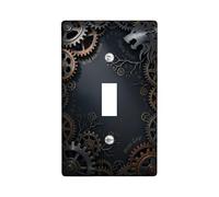 Plaque de protection pour interrupteur à engrenage - Branches de loup industrielles Steampunk - Sans bronze - Taille standard - Décoration pour la maison, le salon, l'appartement (simple)