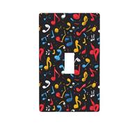 Plaque de protection pour interrupteur avec notes de musique colorées, taille standard 11,4 x 7 cm, plaque murale décorative à bascule, polycarbonate thermoplastique incassable