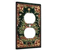 Plaque de protection pour interrupteur d'arbre de Noël, design décoratif vert pour les vacances, décoration d'intérieur d'hiver, prise duplex simple de taille standard