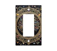 Plaque de protection pour interrupteur d'arbre de vie coloré, motif de pierres précieuses vives pour décoration d'intérieur, plaques murales en thermoplastique, taille standard à bascule simple