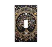 Plaque de protection pour interrupteur d'arbre de vie coloré, motif de pierres précieuses vives pour décoration d'intérieur, plaques murales en thermoplastique, taille standard