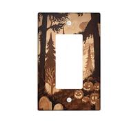 Plaque de protection pour interrupteur de lumière/cache-prise, motif cerf marron rustique et citrouille pour décoration saisonnière, plaques murales en thermoplastique, taille standard à bascule