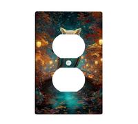 Plaque de protection pour interrupteur de lumière en forme de hibou d'automne, décoration d'automne colorée pour Halloween, plaques murales en thermoplastique, prise duplex simple de taille standard