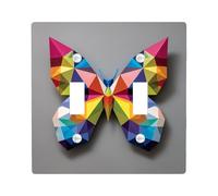 Plaque de protection pour interrupteur de lumière papillon coloré, design géométrique vif pour décoration d'intérieur, plaques murales en thermoplastique de taille standard, parfaites pour le