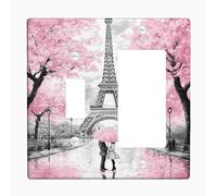 Plaque de protection pour interrupteur de lumière Spring Peach Cherry Blossom - Style parisien - Plaques murales en thermoplastique - Bascule à bascule de taille standard