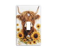 Plaque de protection pour interrupteur de maison de ferme, motif tournesol vintage, motif animal de campagne, décoration murale pour accents muraux, plaques murales en thermoplastique pour bureau