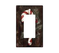 Plaque de protection pour interrupteur de Noël, motif vacances rouge et blanc pour décoration d'intérieur, art mural saisonnier d'hiver pour salon, taille standard à bascule simple