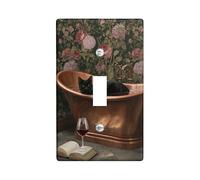 Plaque de protection pour interrupteur de salle de bain en forme de chat - Style vintage élégant - Verre à vin - Sans plastique vert foncé - Taille standard - Décoration pour chambre à coucher, bureau