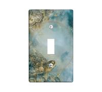 Plaque de protection pour interrupteur de salle de bain en forme de tortue - En plastique bleu - Taille standard - Décoration pour chambre à coucher, bureau, cuisine, entrée (simple)